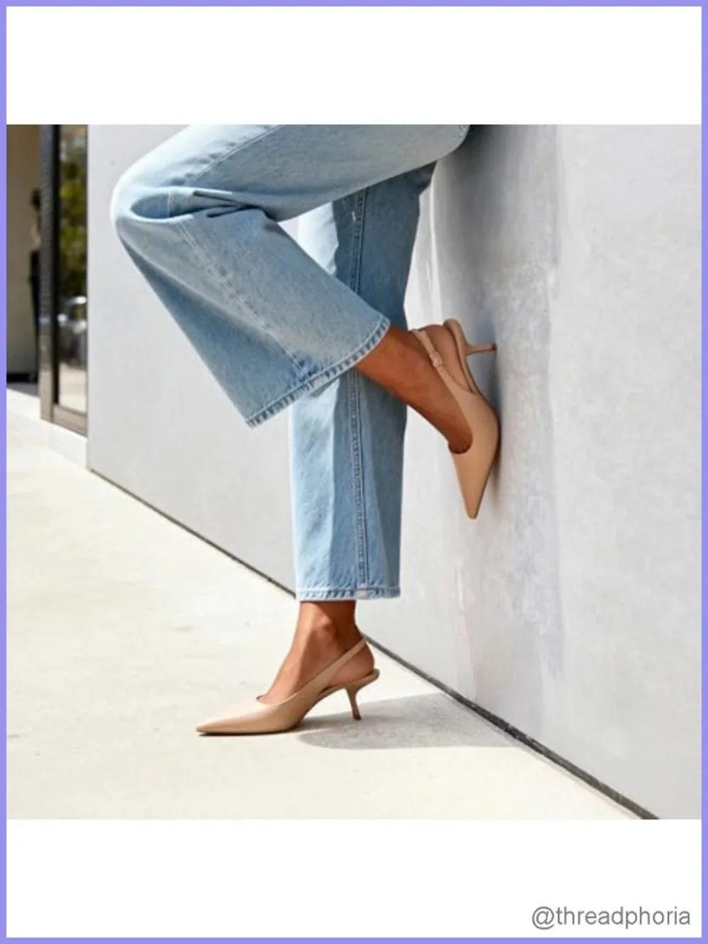 Faux Leather Slingback Kitten Heel Pumps - Pointed Toe Low Heel Dress Shoes